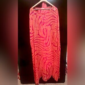 Beautiful Issa caftan, silk with silver sparkles, slip included